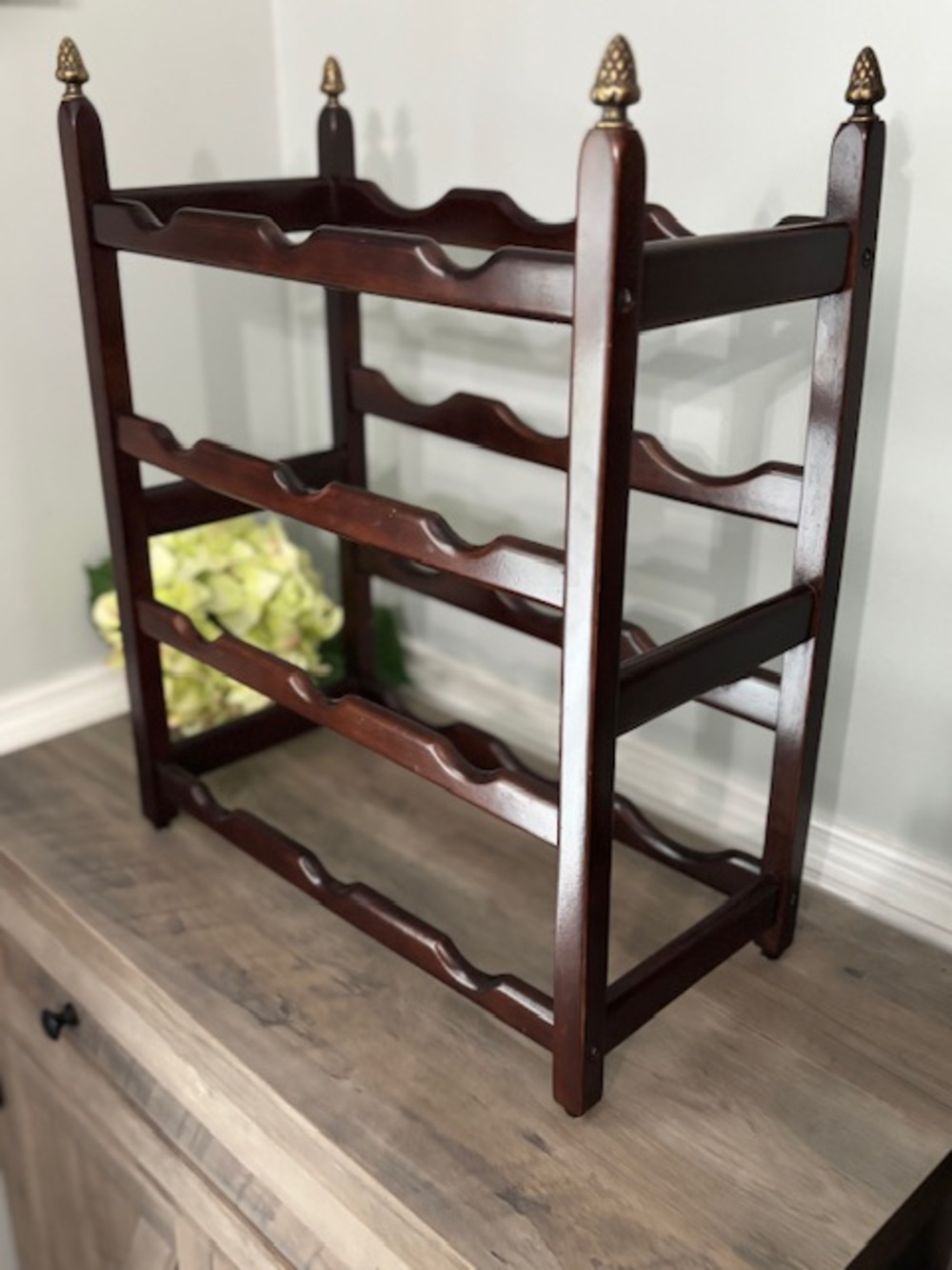 Vintage Bombay Company Mahogany Wood Wine 🍷 Rack ~ Holds 12 - Picture 2 of 7